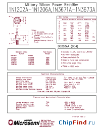 Datasheet 1N1202A manufacturer Microsemi